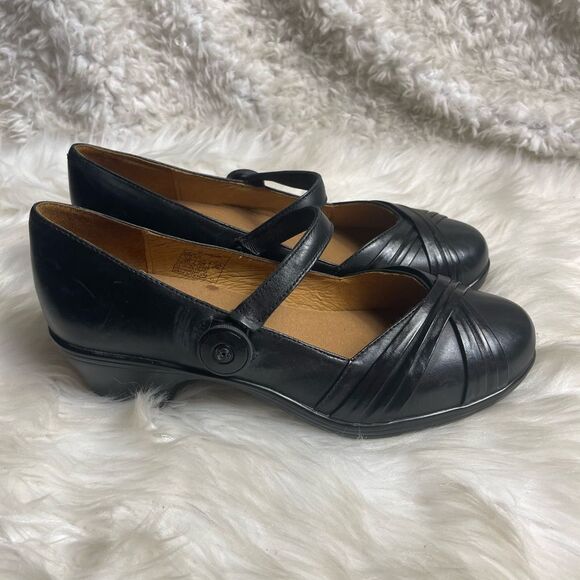 Dr Comfort Cindee Leather Black Mary Jane wedge 2” heels BOA System SZ10W - Picture 1 of 10